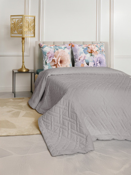 Покрывало стеганое велюровое ADRIA Decor Magic, MONO, DOVE<MONO, 135*230, односпальное, DOVE>